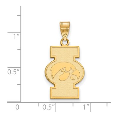 University of Iowa Gold-Plated Sterling Silver Large Pendant – view 2