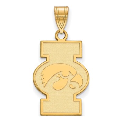 University of Iowa Gold-Plated Sterling Silver Large Pendant