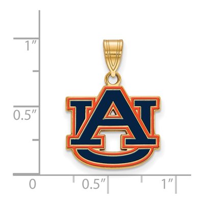 Auburn University Gold-Plated Sterling Silver Medium A-U Pendant – view 2