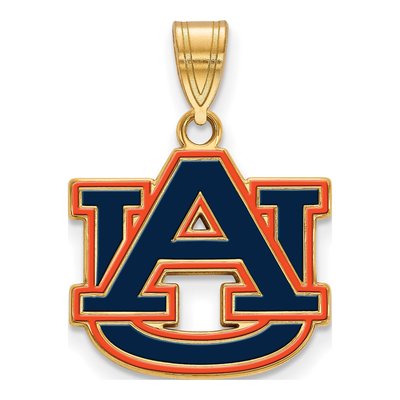 Auburn University Gold-Plated Sterling Silver Medium A-U Pendant