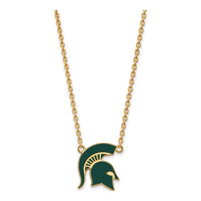 Michigan State University Gold-Plated Sterling Silver Large Spartan Pendant Necklace