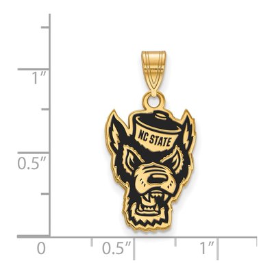 North Carolina State University Gold-Plated Sterling Silver Large NC Wolf Pendant – view 2