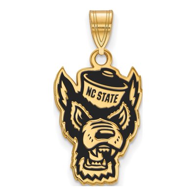 North Carolina State University Gold-Plated Sterling Silver Large NC Wolf Pendant
