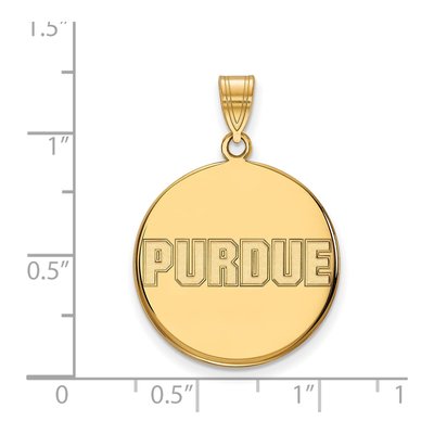 Purdue University Gold-Plated Sterling Silver Large Disc Pendant – view 2
