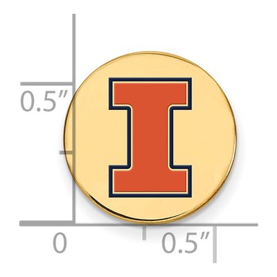 University of Illinois Letter I Lapel Pin – view 3