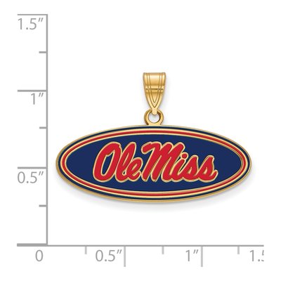 Ole Miss Enameled Oval Pendant – view 2