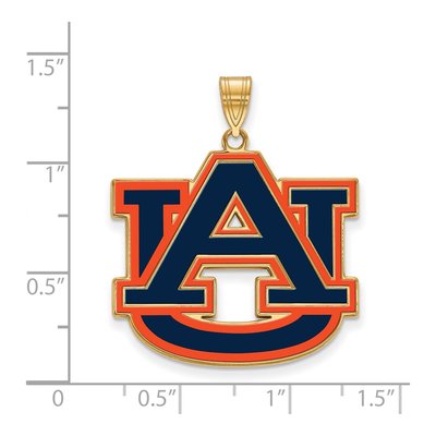 Auburn University Gold-Plated Sterling Silver Extra Large A-U Pendant – view 2