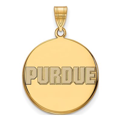 Purdue University Gold-Plated Sterling Silver Large Enamel Disc Pendant