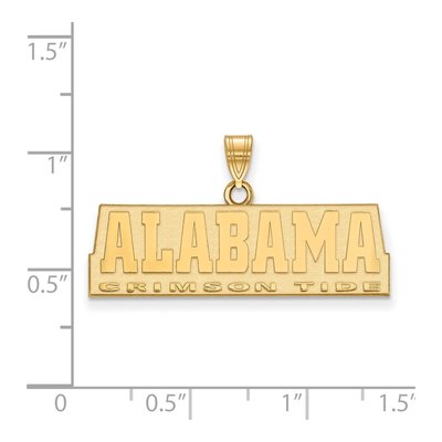 University of Alabama Gold-Plated Sterling Silver Medium Crimson Tide Pendant – view 2