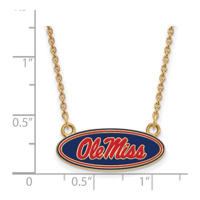 University of Mississippi Gold-Plated Sterling Silver Small Ole Miss Necklace – view 2