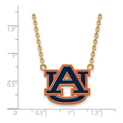 Auburn University Gold-Plated Sterling Silver Large Enameled Pendant Necklace – view 2
