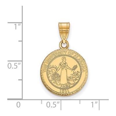 University of Alabama Gold-Plated Sterling Silver Medium Crest Pendant – view 2