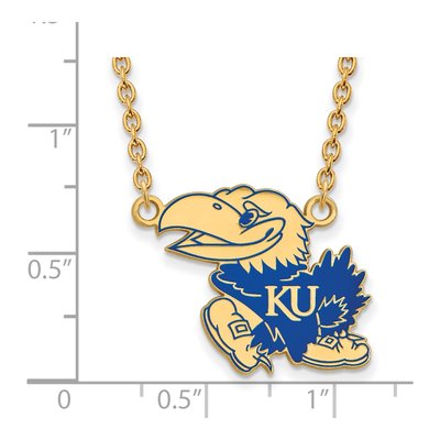 University of Kansas Gold-Plated Sterling Silver Large Jayhawk Necklace – view 2