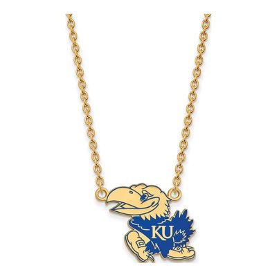University of Kansas Gold-Plated Sterling Silver Large Jayhawk Necklace