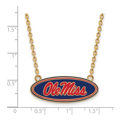 University of Mississippi Gold-Plated Sterling Silver Large Ole Miss Pendant Necklace – view 2