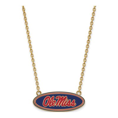 University of Mississippi Gold-Plated Sterling Silver Large Ole Miss Pendant Necklace