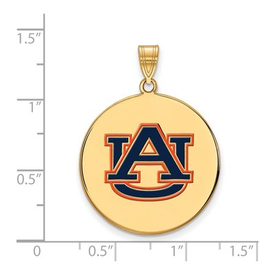 Auburn University Gold-Plated Sterling Silver Extra Large Enamel Disc Pendant – view 2