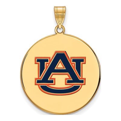 Auburn University Gold-Plated Sterling Silver Extra Large Enamel Disc Pendant