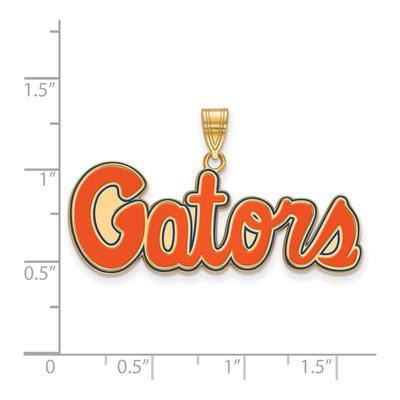 University of Florida Gold-Plated Sterling Silver Medium Gators Script Pendant – view 2