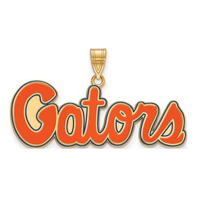 University of Florida Gold-Plated Sterling Silver Medium Gators Script Pendant