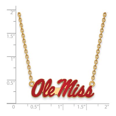 University of Mississippi Gold-Plated Sterling Silver Large Ole Miss Pendant Necklace – view 2