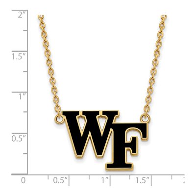 Wake Forest University Gold-Plated Sterling Silver Large Enameled Pendant Necklace – view 2