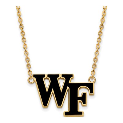 Wake Forest University Gold-Plated Sterling Silver Large Enameled Pendant Necklace