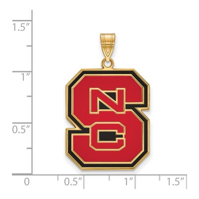 NC State N-C-S Extra Large Enameled Pendant – view 2