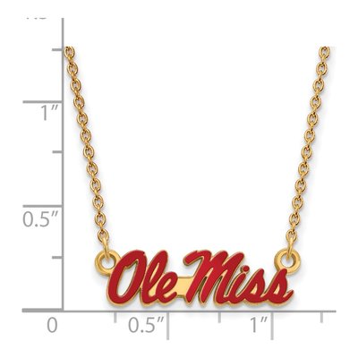 University of Mississippi Gold-Plated Sterling Silver Small Ole Miss Pendant Necklace – view 2
