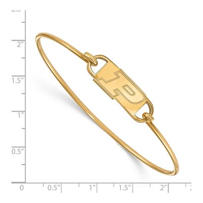 Purdue University Gold-Plated Sterling Silver Small Wire Bangle Letter P Bracelet – view 2