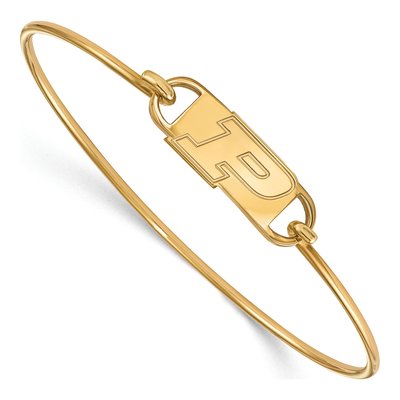 Purdue University Gold-Plated Sterling Silver Small Wire Bangle Letter P Bracelet
