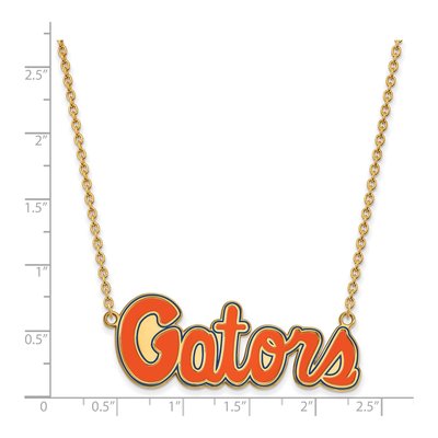 University of Florida Gold-Plated Sterling Silver Large Gators Script Pendant Necklace – view 2