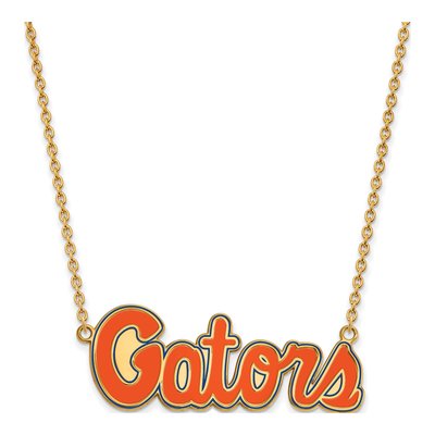 University of Florida Gold-Plated Sterling Silver Large Gators Script Pendant Necklace