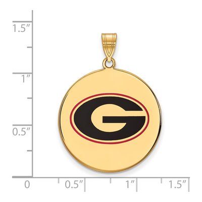 University of Georgia Gold-Plated Sterling Silver Extra Large Enamel Letter G Pendant – view 2