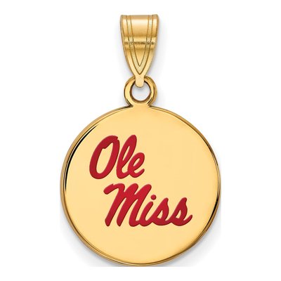 Ole Miss Enameled Disc Pendant