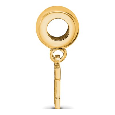 University of Nebraska Gold-Plated Sterling Silver Extra Small Letter N Dangle Bead – view 2