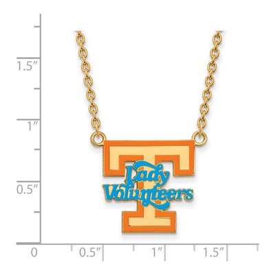 University of Tennessee Gold-Plated Sterling Silver Large Vols Enamel Pendant Necklace – view 2