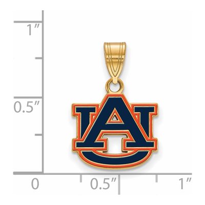 Auburn University Gold-Plated Sterling Silver A-U Enameled Pendant – view 2