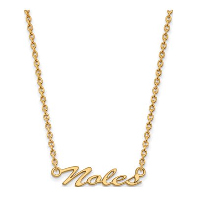 Florida State University Gold-Plated Sterling Silver Medium FSU Noles Script Necklace