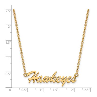 University of Iowa Gold-Plated Sterling Silver Medium Hawkeyes Script Necklace – view 2