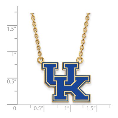 University of Kentucky Gold-Plated Sterling Silver Large Wildcats Enamel Pendant Necklace – view 2