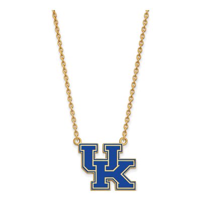 University of Kentucky Gold-Plated Sterling Silver Large Wildcats Enamel Pendant Necklace