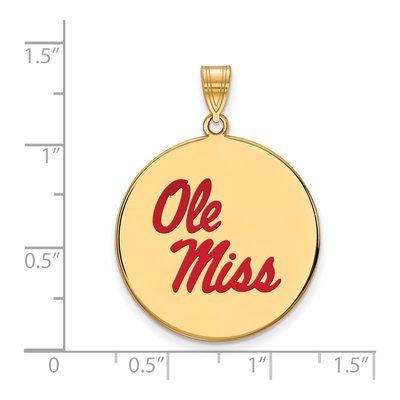 Ole Miss Extra Large Enameled Disc Pendant – view 2