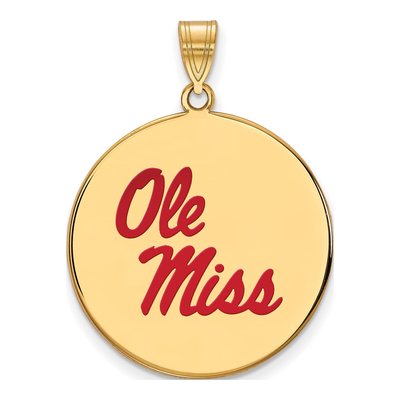 Ole Miss Extra Large Enameled Disc Pendant