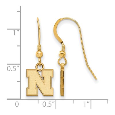 University of Nebraska Gold-Plated Sterling Silver Letter N Earrings – view 2