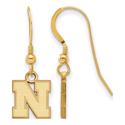 University of Nebraska Gold-Plated Sterling Silver Letter N Earrings