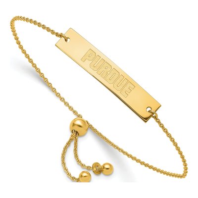 Purdue University Gold-Plated Sterling Silver Bar Bracelet