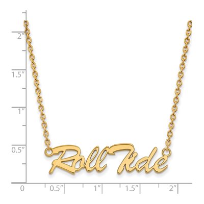 University of Alabama Gold-Plated Sterling Silver Large Roll Tide Script Pendant Necklace – view 2
