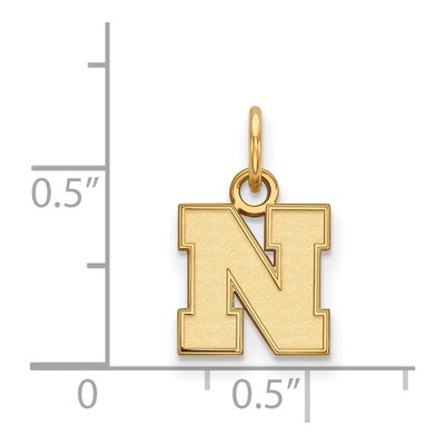 University of Nebraska Gold-Plated Sterling Silver Extra Small Letter N Pendant – view 2
