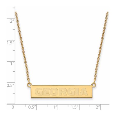 University of Georgia Gold-Plated Sterling Silver Small Bulldogs Bar Necklace – view 2